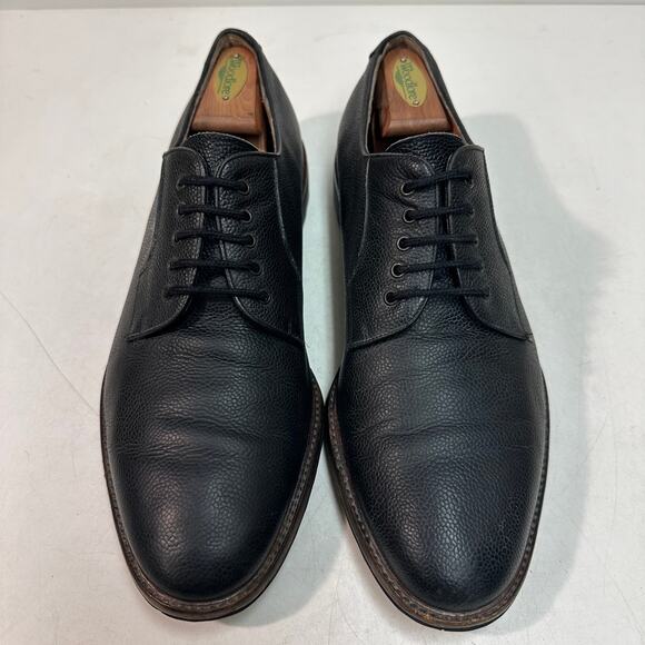 VGUC Salvatore Ferragamo Plain Toe Derby Black Scotch Grain Italy US 11.5 D - Picture 2 of 13